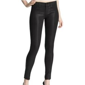 J Brand Coated Legging Denim Skinny Glory Coated Stealth Black 24"